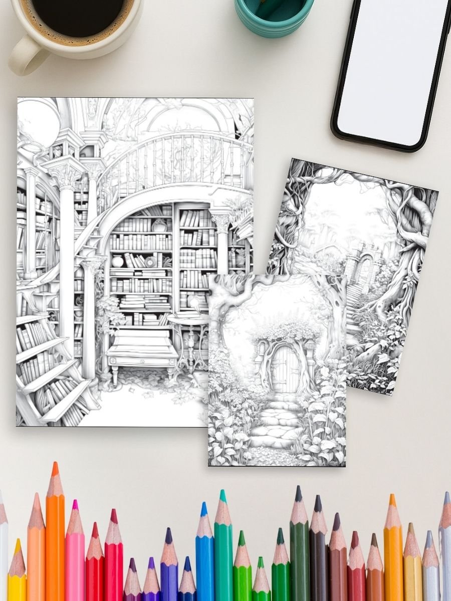 Gateways to Enchantment – 200 Fairy Portal Coloring Pages - Image 3